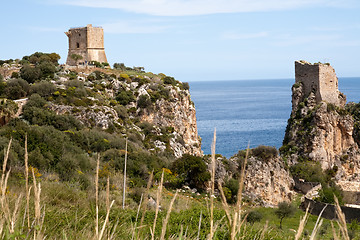 Image showing towers of Scopello, Sicily, Italy