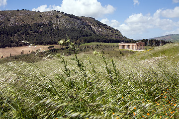 Image showing scenic landscape with ancient Roman temple