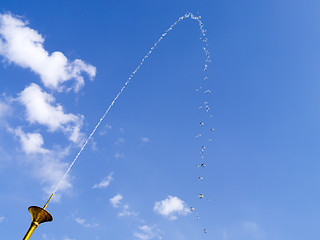 Image showing blue sky fountain