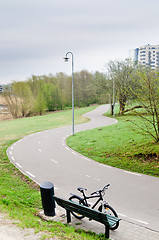 Image showing Deserted twisting foot path early in the morning