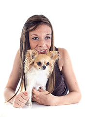 Image showing girl and chihuahua