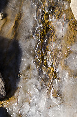 Image showing frozen stream water sunlight reflection ice winter 