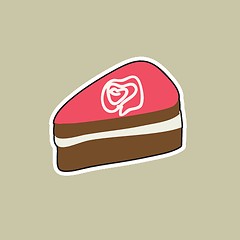 Image showing Cute vector background with small cupcake