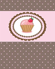 Image showing Cute vector background with small cupcake