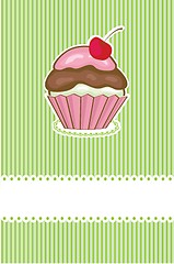 Image showing Cute vector background with small cupcake