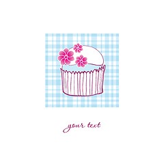 Image showing Cute vector background with small cupcake