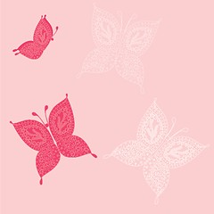 Image showing Various vector butterflies on  background