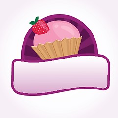 Image showing Cute vector background with small cupcake