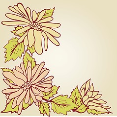 Image showing Vintage vector frame on floral background