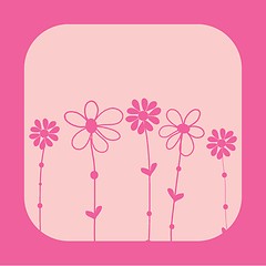 Image showing Vintage vector frame on floral background