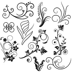 Image showing Vector set of vintage design elements