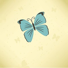 Image showing Various vector butterflies on  background