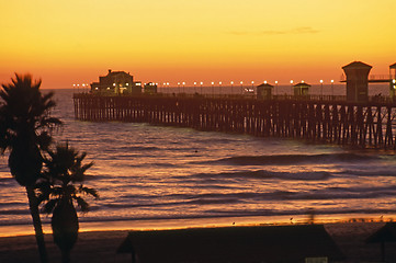 Image showing Pier at sunset