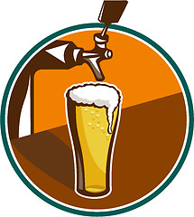 Image showing Beer Pint Glass Tap Retro