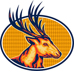 Image showing Deer Stag Buck Head Retro