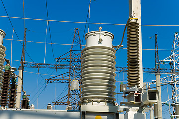 Image showing disconnecting switch on high-voltage substation