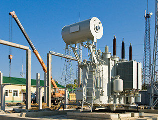 Image showing building on a high-voltage substation