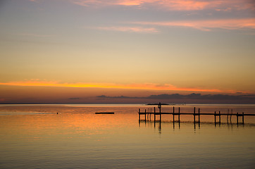 Image showing Late evening bath