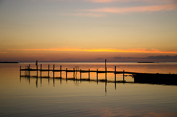 Image showing Bath pier at sunset