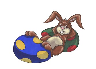 Image showing easter bunny relaxing