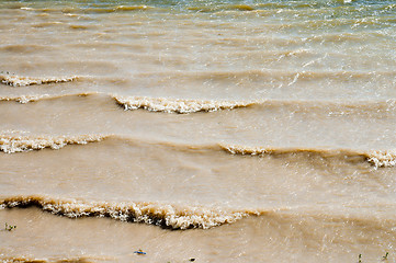 Image showing dirty colored wave in pond