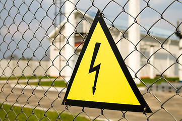 Image showing high voltage warning sign