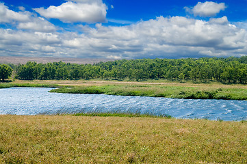 Image showing small lake with cloud on the sky