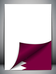 Image showing Qatar Country Flag Turning Page Vector