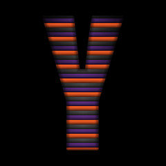 Image showing Halloween Alphabet Letters Stripe Black Orange Purple Vector