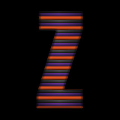 Image showing Halloween Alphabet Letters Stripe Black Orange Purple Vector