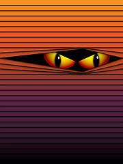 Image showing Halloween Background Scary Eyes Orange Vector