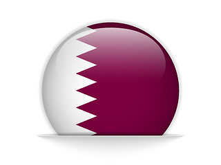 Image showing Qatar Flag Glossy Button Vector