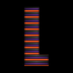 Image showing Halloween Alphabet Letters Stripe Black Orange Purple Vector