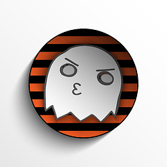 Image showing Vector - Halloween Ghost Button Icon Stripe Vector