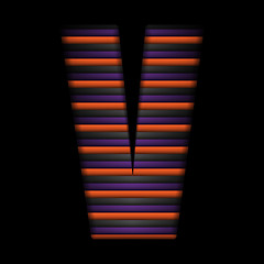 Image showing Halloween Alphabet Letters Stripe Black Orange Purple Vector