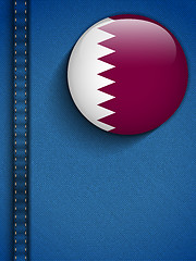 Image showing Qatar Flag Button in Jeans Pocket Vector