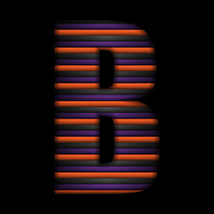 Image showing Halloween Alphabet Letters Stripe Black Orange Purple Vector