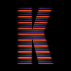 Image showing Halloween Alphabet Letters Stripe Black Orange Purple Vector