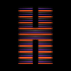 Image showing Halloween Alphabet Letters Stripe Black Orange Purple Vector