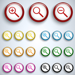 Image showing Vector - Magnifying Lens Button Set Icon Vector