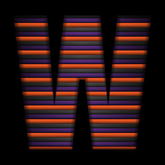 Image showing Halloween Alphabet Letters Stripe Black Orange Purple Vector