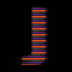 Image showing Halloween Alphabet Letters Stripe Black Orange Purple Vector