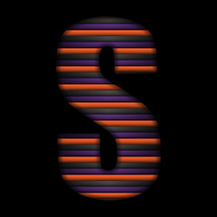 Image showing Halloween Alphabet Letters Stripe Black Orange Purple Vector