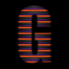 Image showing Halloween Alphabet Letters Stripe Black Orange Purple Vector