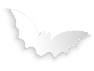 Image showing Vector - Halloween Bat White Paper Background Vector