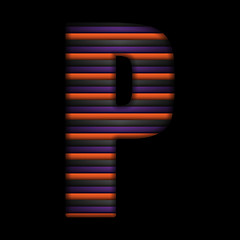 Image showing Halloween Alphabet Letters Stripe Black Orange Purple Vector