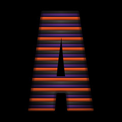 Image showing Halloween Alphabet Letters Stripe Black Orange Purple Vector