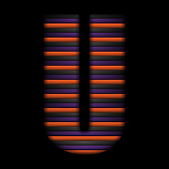 Image showing Halloween Alphabet Letters Stripe Black Orange Purple Vector