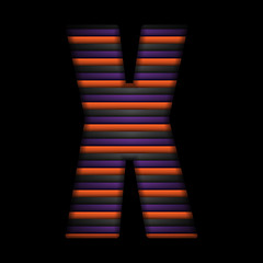 Image showing Halloween Alphabet Letters Stripe Black Orange Purple Vector