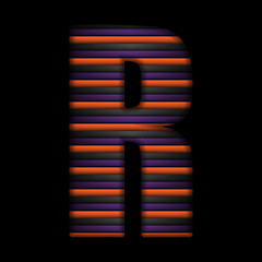 Image showing Halloween Alphabet Letters Stripe Black Orange Purple Vector